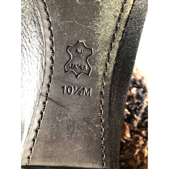 Tory Burch Black Leather Clines Ballet Flats Shoes Slip on Gold Buckle sz 10 1/2 - Picture 3 of 4